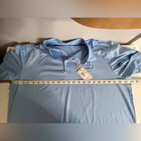 Peter Millar - Blue Polo Golf Shirt - Timber Tech Cup - size large NWT - Picture 12 of 15